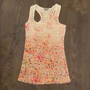 Floral ribbed tank